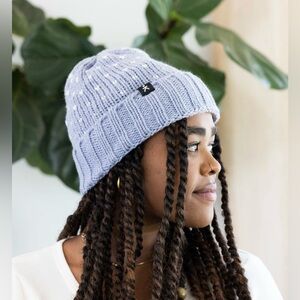 Known Supply NWT ADRIANA BEANIE - PERIWINKLE STONE